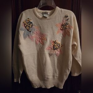 Vintage 80s Style Wool Sweater- Size Small